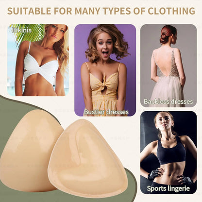 Push-Up Adhesive Bra Pads - Swimwear & Clothing Enhancer